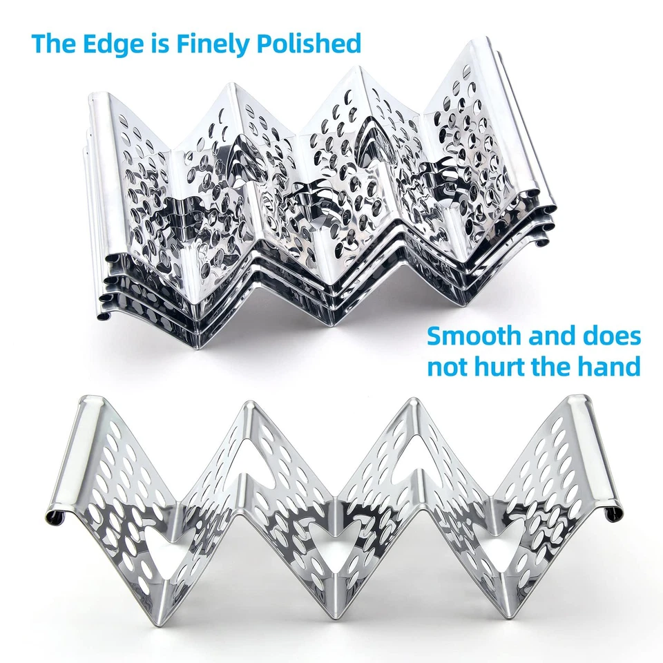 Chbuuero Taco Holders Set of 4, Stand, Stainless Steel Holder,... - Image 3 of 4