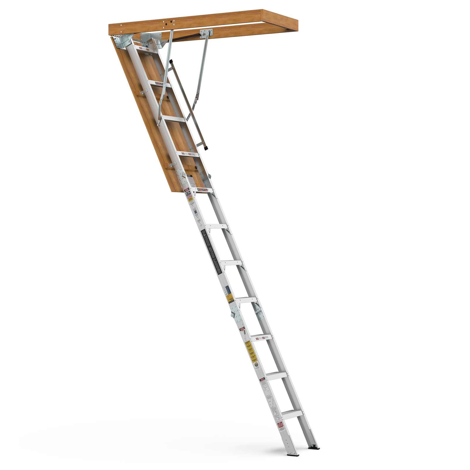 Aluminum Attic Ladder 375pound Capacity 7'8"10'3" Ceiling Heights Attic Ladder eBay