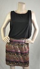 Betsy & Adam NWT Sleeveless Sequin Clubwear Cocktail Dress Black Multi Sz 4 $189