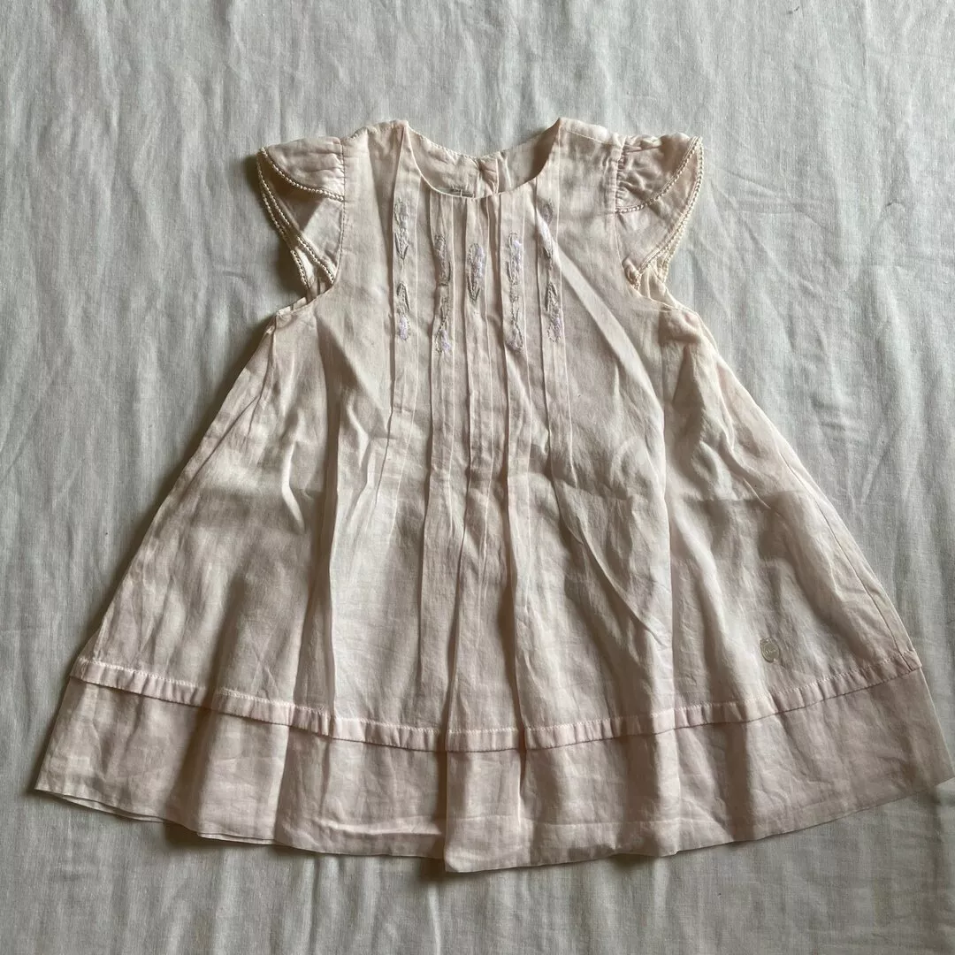 Robe bébé Dior, taille 12M, vêtement bébé luxe, design élégant