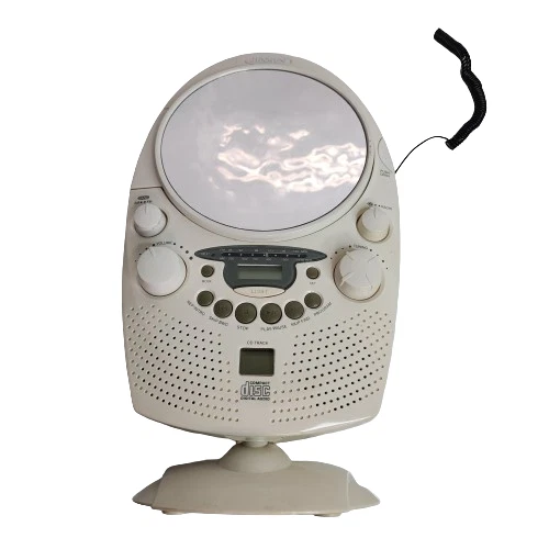 VTG Jensen JCR-550 AM/FM Shower Radio with CD Player White *Clock Not Working - Image 2 of 4