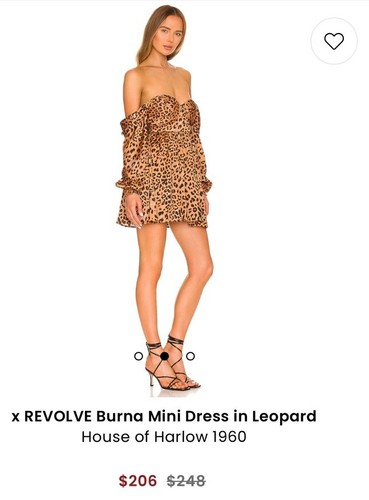 House of Harlow 1960 x REVOLVE Burna Mini Dress in Copper Leopard sz S - Picture 5 of 17