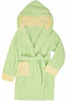 Timone Soft Bathrobe With Hood For Girls And Boys (light Green/ecru/ecru Timone Soft Bathrobe With Hood For Girls And Boys (light Green/ecru/ecru