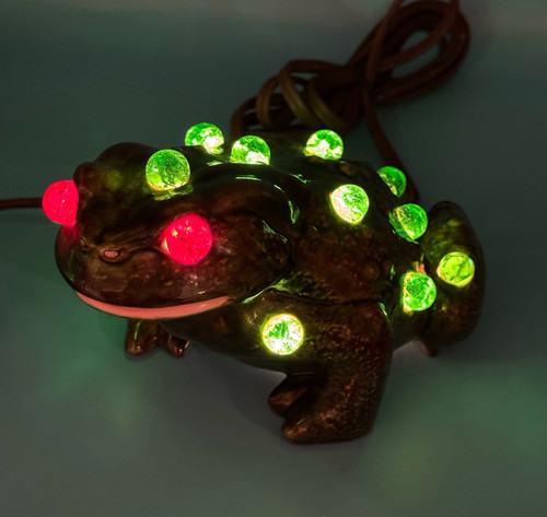 VINTAGE ARNELS MCM RIESIGE GROSSE GRÜNE KERAMIK FROSCH KRÖTE MARMOR LAMPE LICHT 8” X 5” - Bild 4 von 13