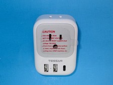 TESSAN US-UK Travel Plug Adapter 4 Outlets 3 USB Ports Charger Type G Converter