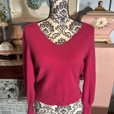 Spartina 449 Pink 100% Cashmere Cropped Sweater Sz Small.