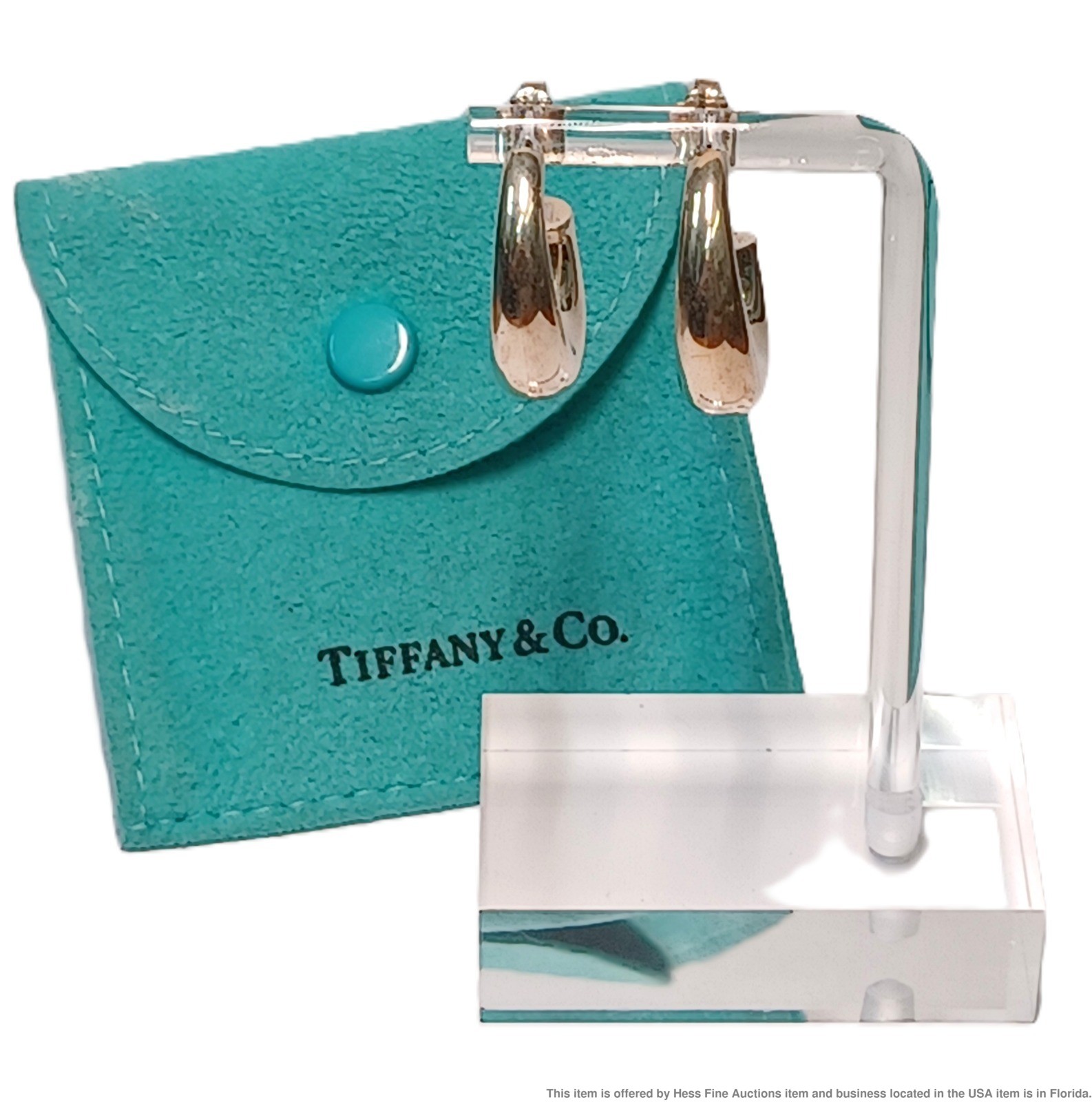 Tiffany & Co. Sterling Silver Earrings 23 mm long with Pouch