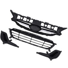 Front Bumper Upper Lower Grille Fog Bezel For 2014 2015 2016 2017 Hyundai Accent