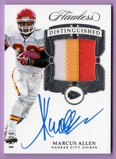 2017 PANINI FLAWLESS DISTINGUISHED PATCH AUTOGRAPHS SILVER MARCUS ALLEN #D 7/20