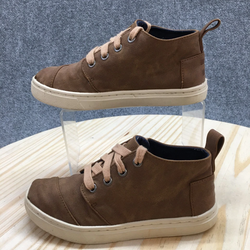 TOMS Shoes Youth 1.5 Boys Botas Cupsole Mid Top Sneakers 10016435 Brown Fabric - Image 2 of 4