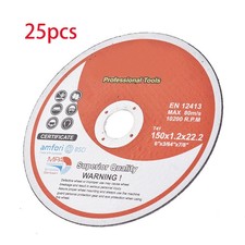 Cut-off Wheel 6" x .045" x 7/8" - Metal & Stainless Steel Cutting Discs 25 Pack