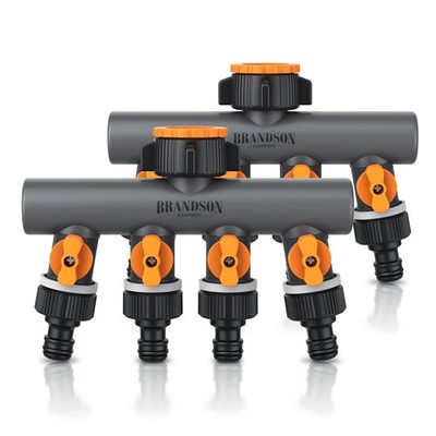 Brandson 2x 4 Wege Wasserverteiler 1 Zoll Eingang und ¾ Zoll Adapterstücke