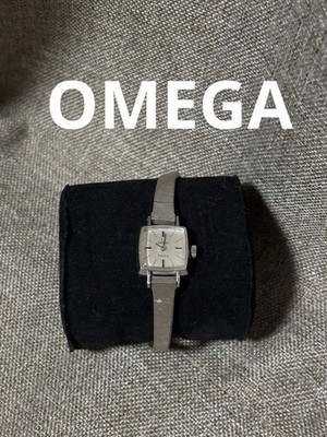 Omega Square Face Silber Handaufzug Uhr Metallband aus Japan