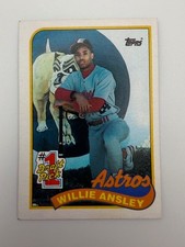 #607 Willie Ansley [Rookie] Astros 1989 Topps Baseball Card NM. rookie card picture