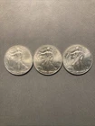 Lot of 3 - 2009,2015 & 2016 - 1 oz .999 Fine Silver American Eagle $1 Coin BU