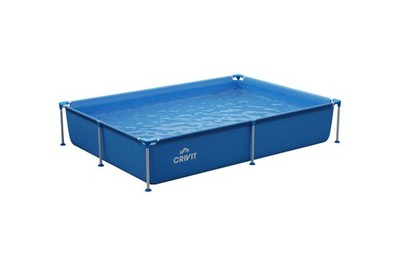 Crivit Metal-Frame-Pool 228 x 159 x 42 cm Stabil langlebig Swimming Pool 1280 l