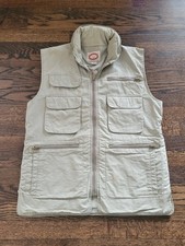 Banana Republic Vest Men's Small Khaki Safari Travel Utility Multi Pocket Hood