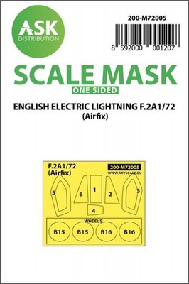 EE Lightning F.2A one-sided painting mask for Airfix / 1:72