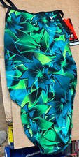 TYR Green Floral Printed One Piece Swimsuit