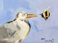 Seagull Dreamlike Painting Canvas PRINT By Impressionist Artist Jose Trujillo