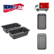 Rectangular Baking Bread Loaf Pan, 9.5 x 5 Inch, Set of 2, Gray