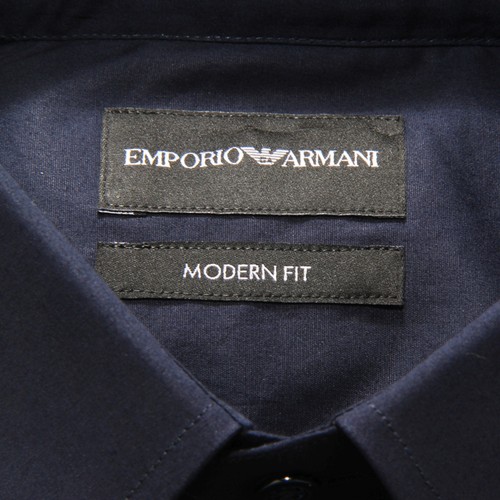 L1664 CAMICIA UOMO EMPORIO ARMANI MODERN FIT MAN SHIRT BLUE - Picture 4 of 4
