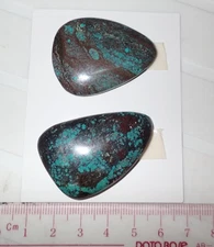 Turquoise Stone Flat Free Form Cabochon 109.5 Carat 2 pieces 21.9 gram Lot A
