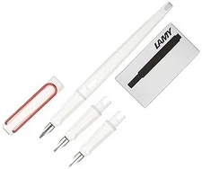 [Used] LAMY Fountain Pen Calligraphy Joyset White Red Clip L15SETW