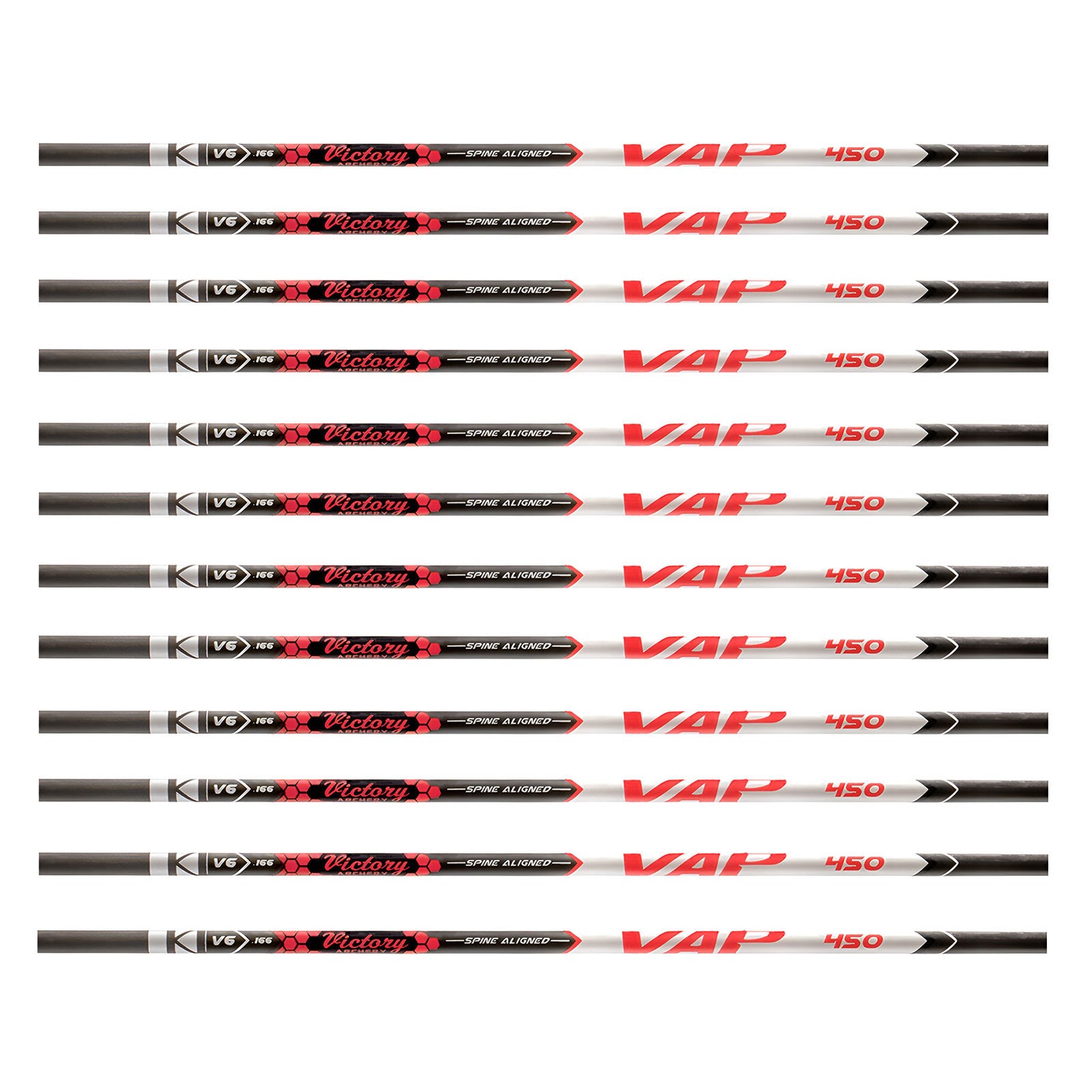 VICTORY ARCHERY VAP Target Sport 450 12-Pack Spine Shaft (VAPS-450TS-12)
