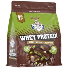 MUSCLE MOOSE WHEY PROTEIN HI PROTEIN LOW SUGAR 900G DUBAI CHOCOLATE 30 SERVINGS 26.67 per kilo