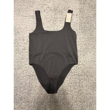 A New Day Women's Grey Square Neck Tank Bodysuit Size XXL