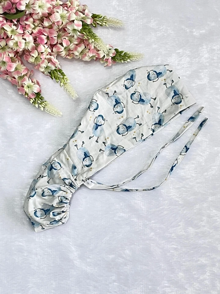 Hats For Women, Beautiful Ponytail Scrub Cap: Satin Lined Surgical Hat. - Image 3 of 4