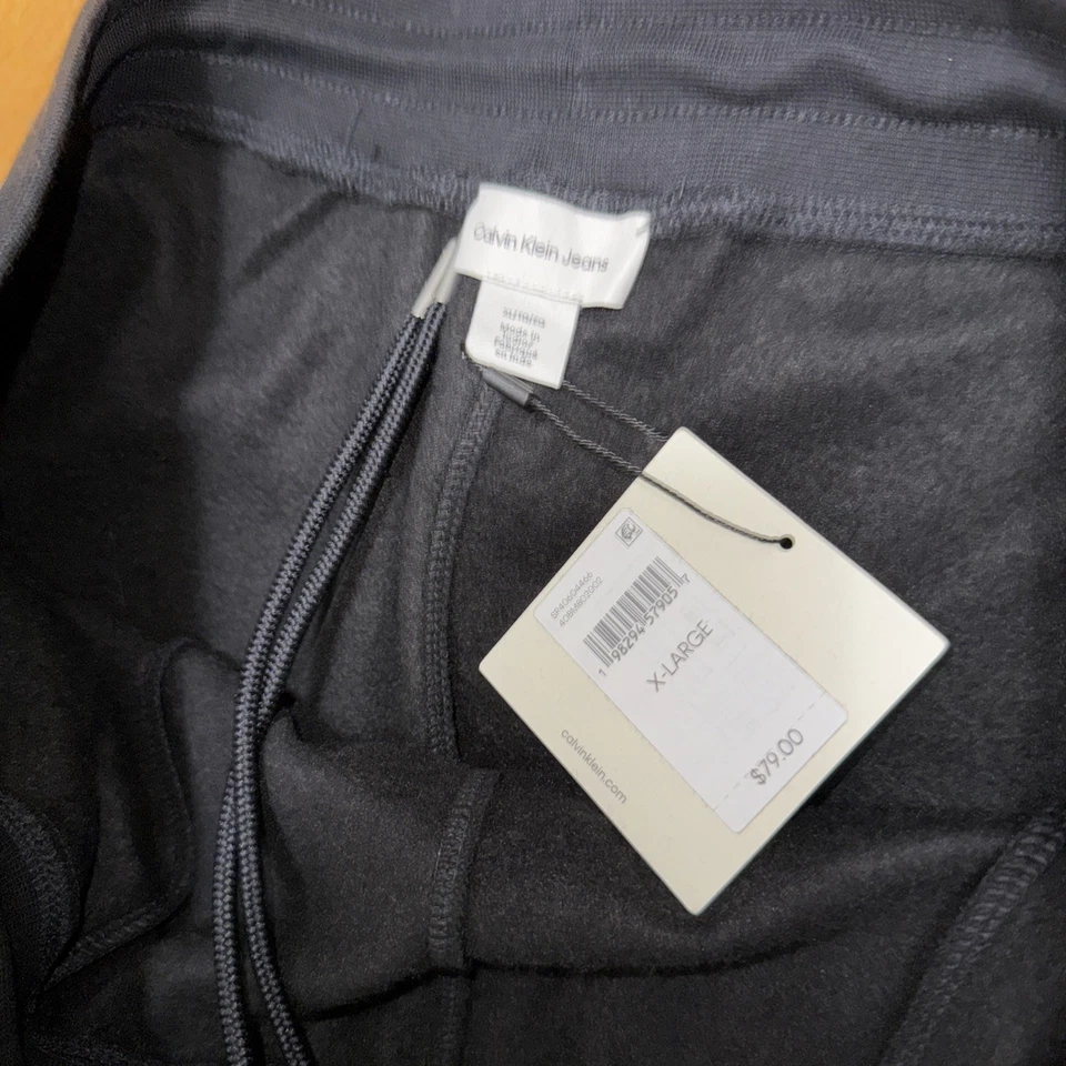 Pantalones deportivos Calvin Klein Jeans de algodón con logotipo con monograma para hombre, negros, 2XL Foto 3 de 4