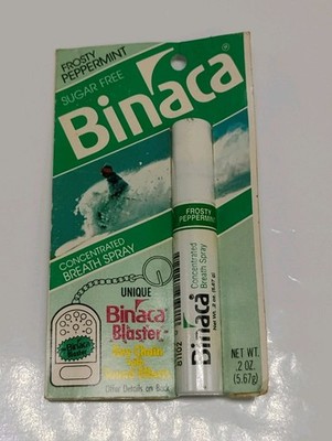 Vintage Binaca Frosty Peppermint Sugar Free Concentrated Breath Spray