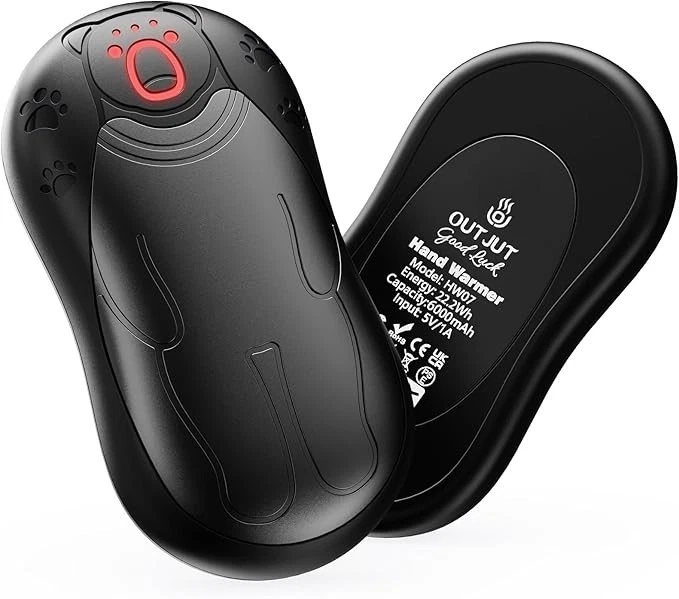 Paquete de 2 calentadores de manos recargables de doble cara de 12000 mAh, calentador de manos eléctrico regalos Foto 2 de 4