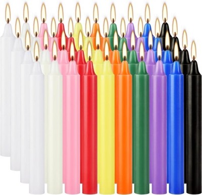40 Pack Assorted Color Spell Chime Candles, 4 Inch Mini Taper Candles for for