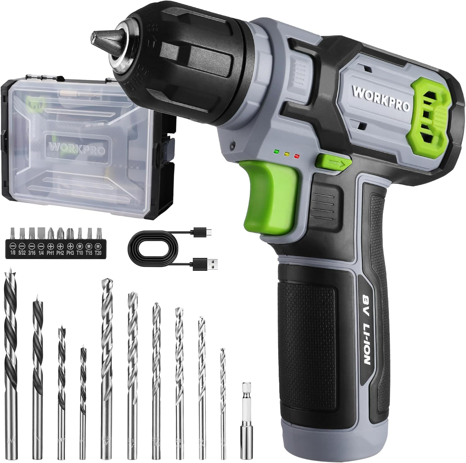 Set Trapano Avvitatore Senza Fili 8V
