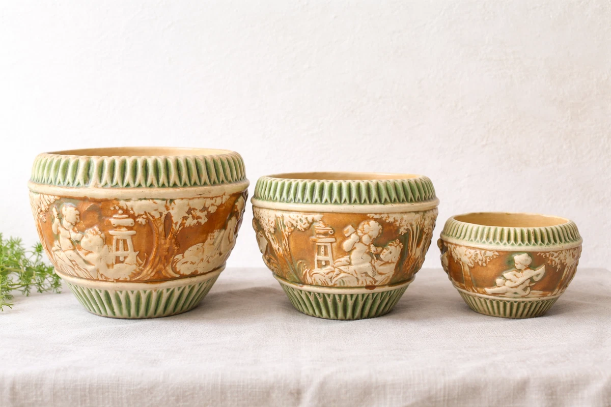 Ceramic 1900-1919 Time Period Manufactured Collectible Planters