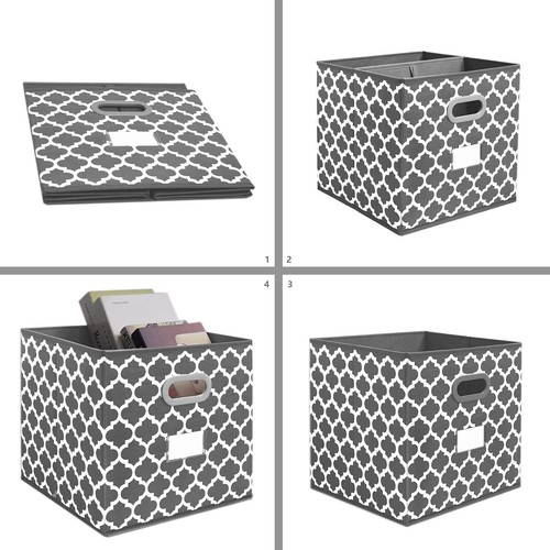 Cube Storage Organizer Bins 13x13 - Fabric Storage Cubes Bin Foldable Baskets... - Picture 4 of 7