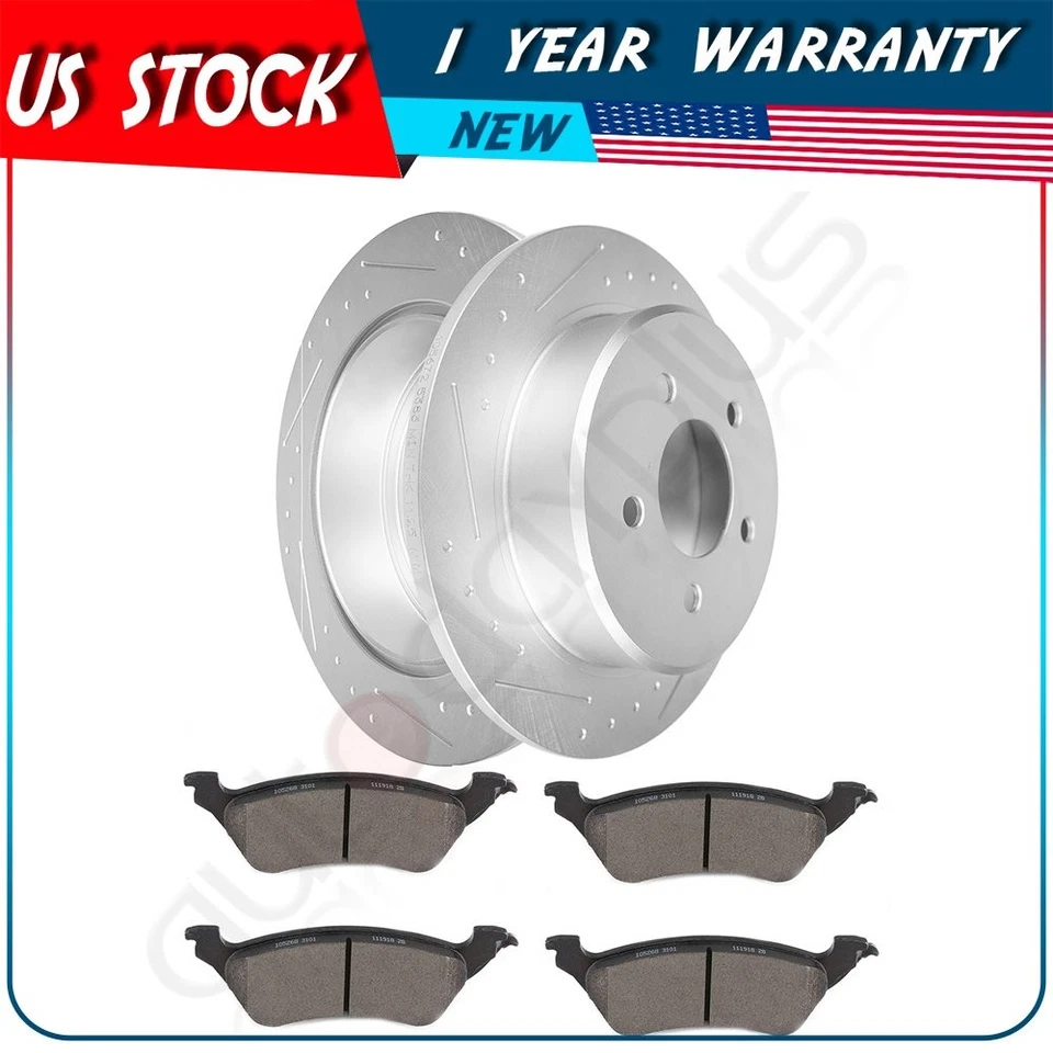 Rotores de freno traseros y pastillas de cerámica para Chrysler Voyager Dodge Grand Caravan 2003 Foto 2 de 4