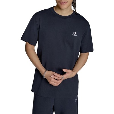 Men's Left Chest Star Chevron Embroidered Tee, Black, M