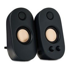 onn AC Powered Computer Speakers with Volume and Bass Controls, 7.32" height