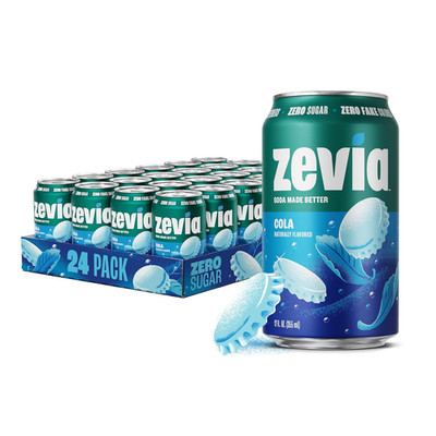 Zero Sugar Soda, Cola, 12 Oz Cans (24-Pack)   Naturally Sweetened, Zero Calorie