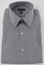 Club Room Mens Shirt New M 15-15.5 1/2 Black White Check Button Up Regular Fit