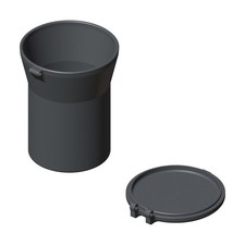 Car Cup Holder Small Trash Bin Container with Cover 2-Part Black ABS Made in USA