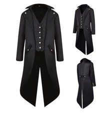 Steampunk Tailcoat Jacket Men Slim Fit Long Sleeve Polyester Gothic Victorian