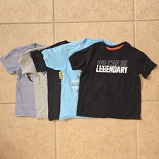 Boys 5-7y S blue black graphic tee bundle T-shirt s 5 pcs cotton