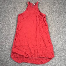 Sigrid Olsen Red Sleeveless Linen Mini Shift Tank Dress Women's Size Medium