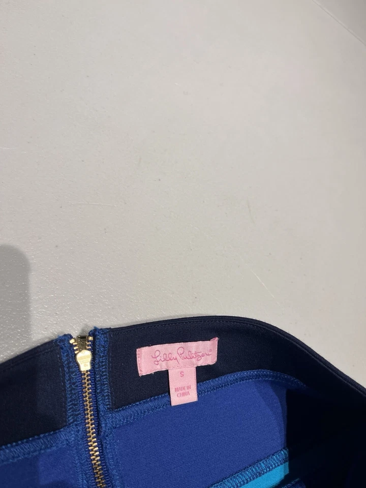 Lilly Pulitzer 女式小号蓝色条纹夏延人造丝涤纶氨纶 — 第 4/4 张图片