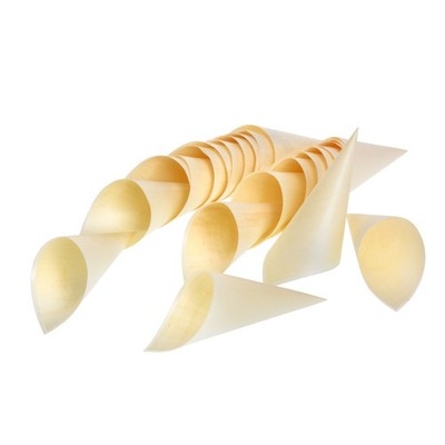 GRÄWE Kegel 25 Stück Naturholz 18 cm unbehandelt, Servieren